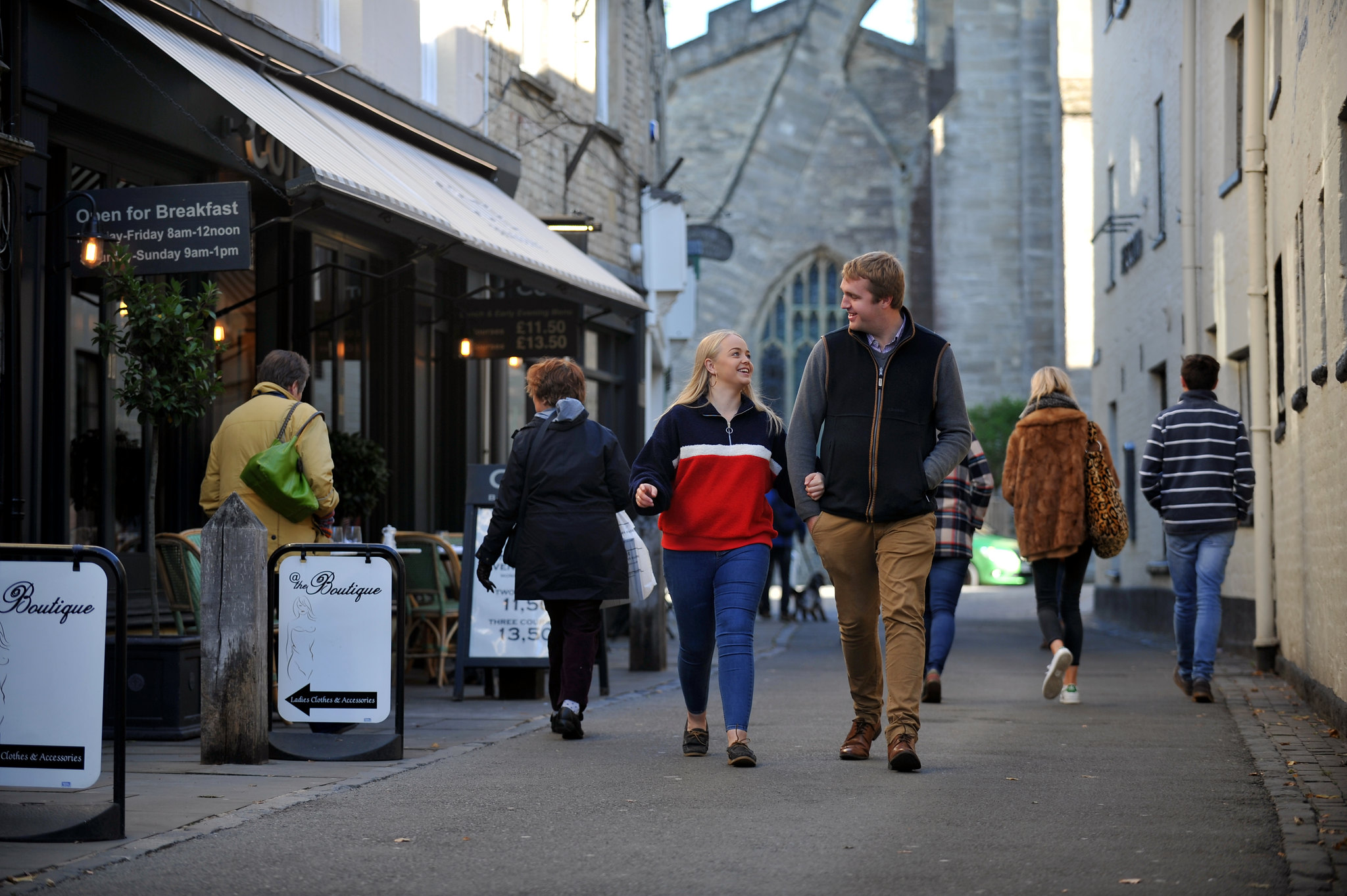 students walking around Cirencester